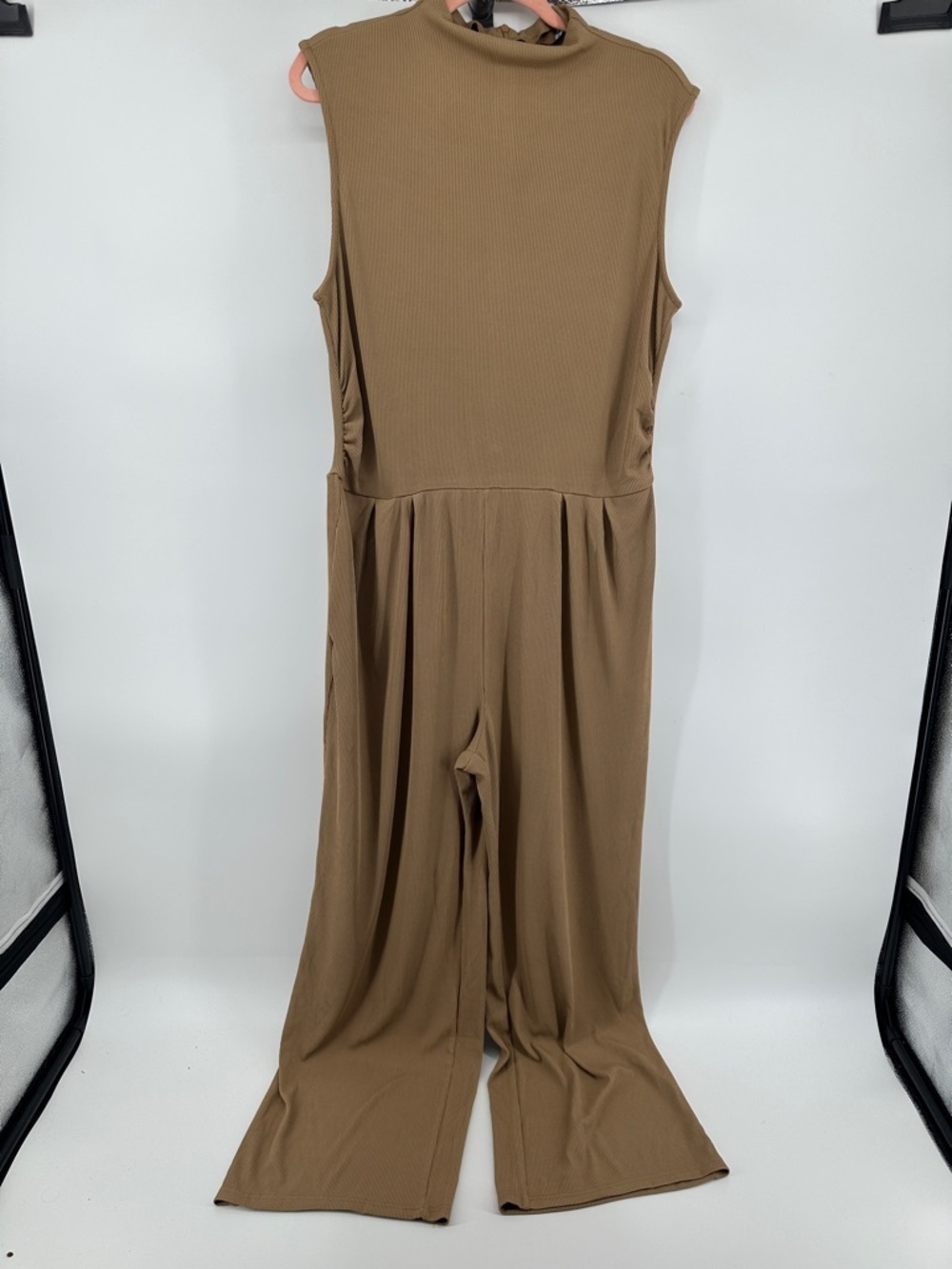 Pretty Garden Boho Coastal Travel Athleisure Chic Sleeveless Tan Romper SzXL